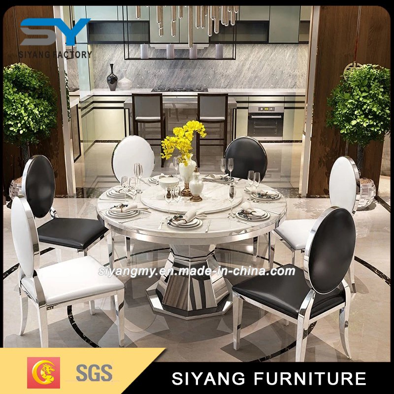 Stainless Steel Furniture Round Metal Dining Room Table