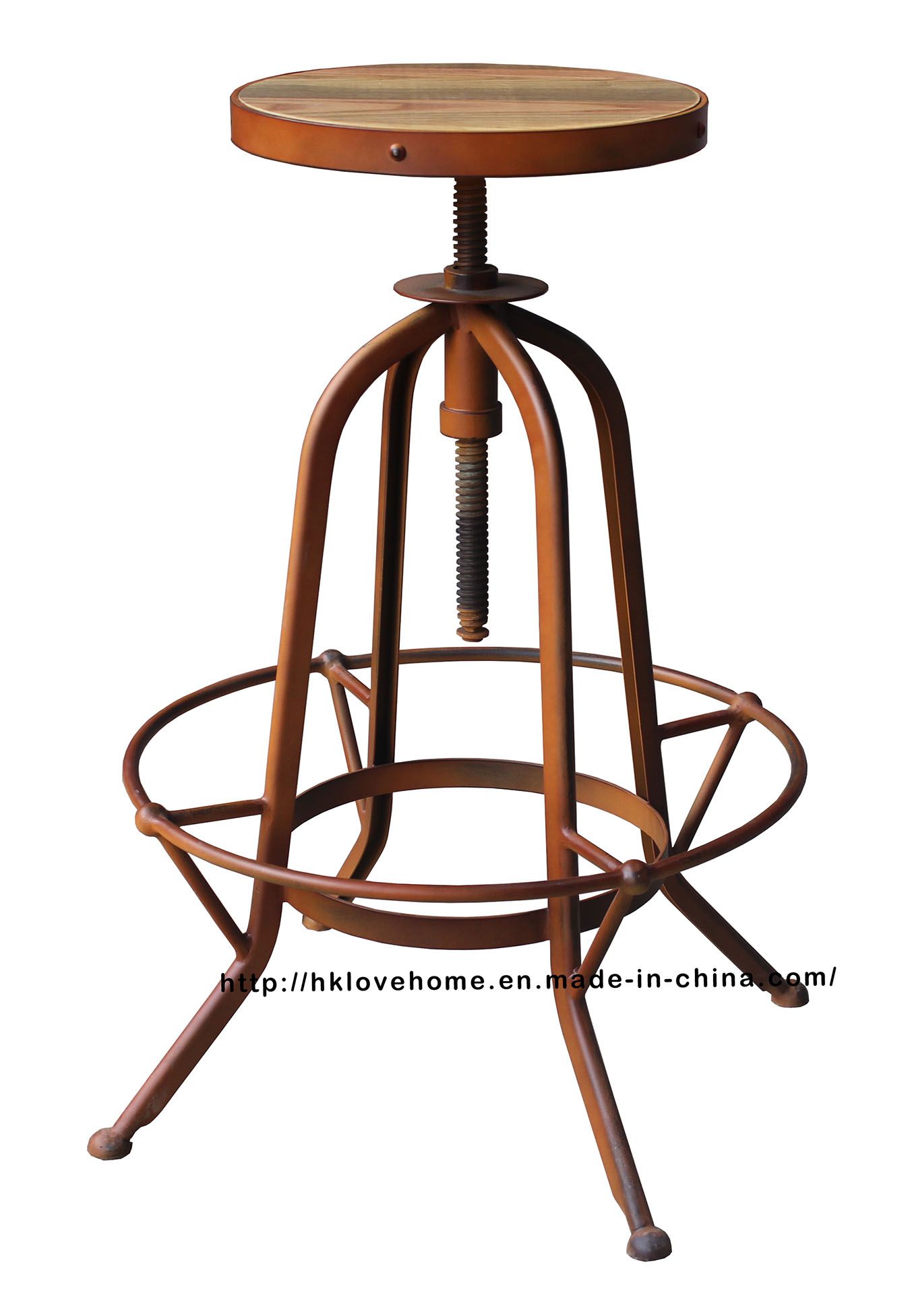 Industrial Metal Furniture Restaurant Vintage Orange Bar Stools