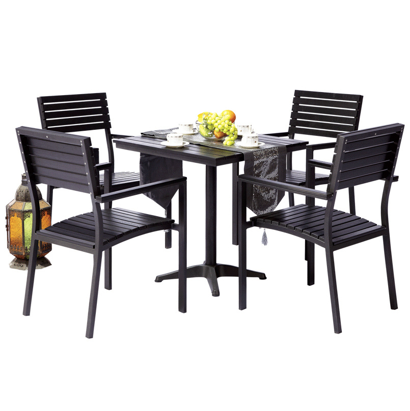 Patio Gaden Home Hotel Office Aluminum Teak Plastic Wood Table and Chair (J826)
