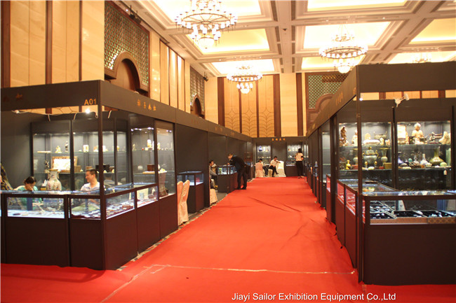 Black Foldable Glass Cabinet for Trade Fair Booth
