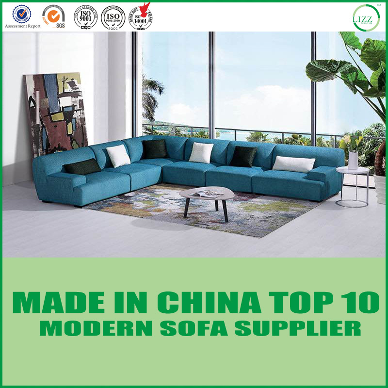 American Style Home Used Fabric Corner Sofa