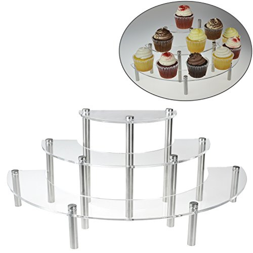 Clear Acrylic 3 Tier Cupcake Shelves, Retail Display Shelf Rack