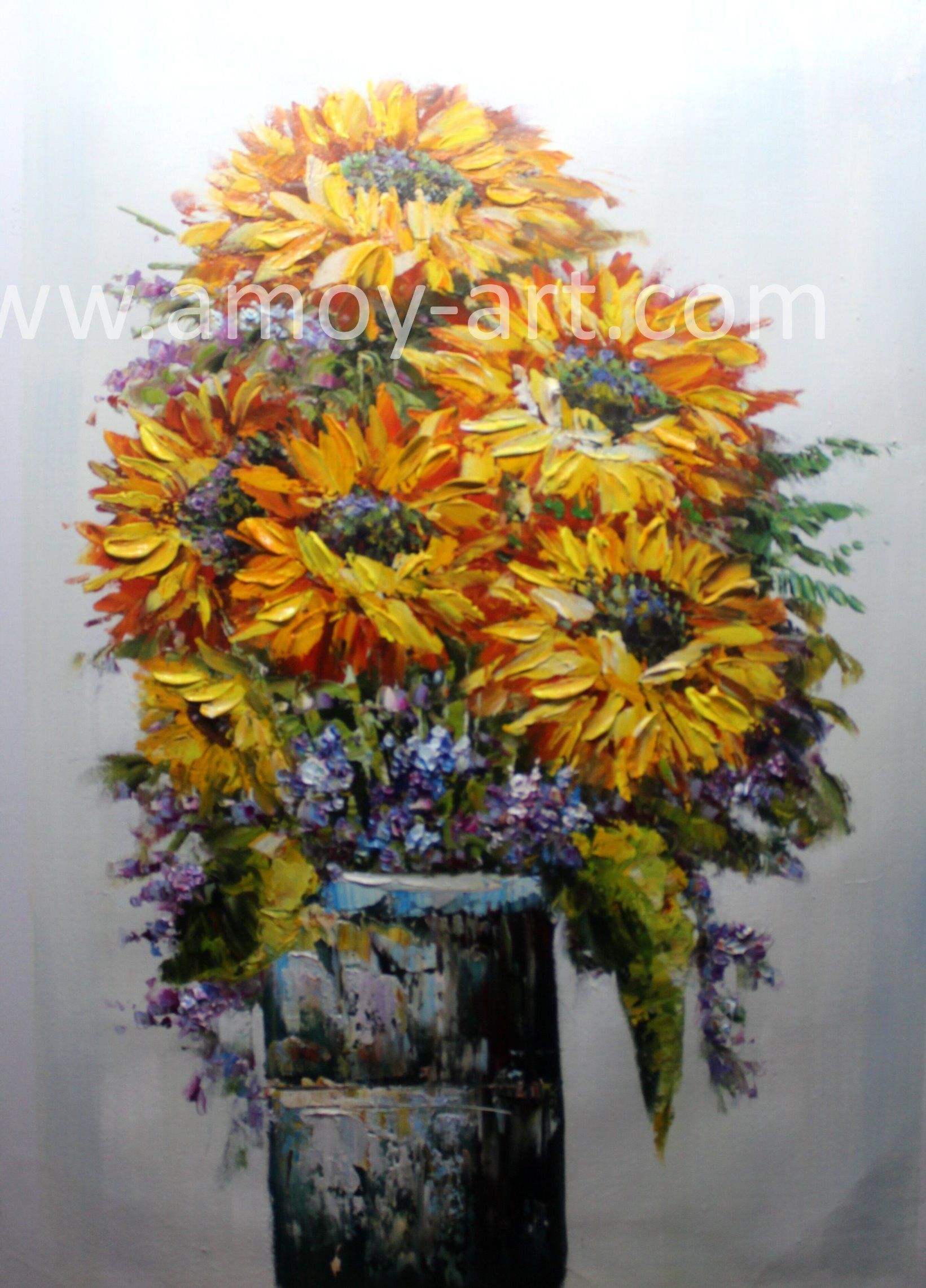 Handmade Sun Flower Oil Paintings for Wall Decoration