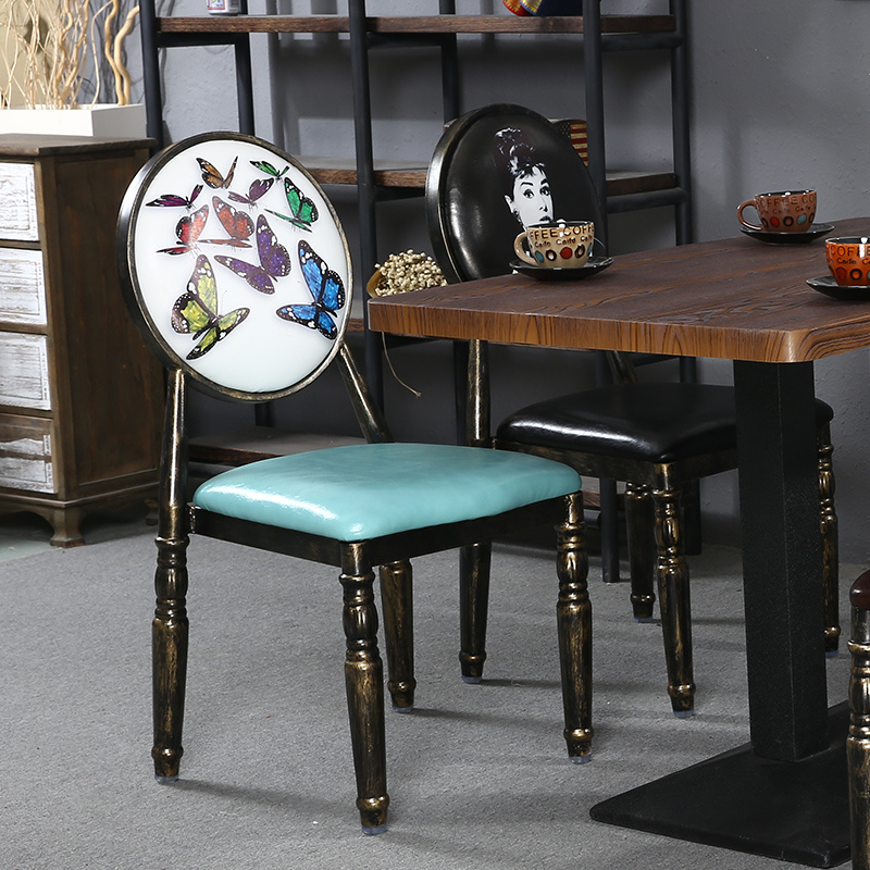 Retro Restaurant Elegant Iron Leisure Furniture Chair
