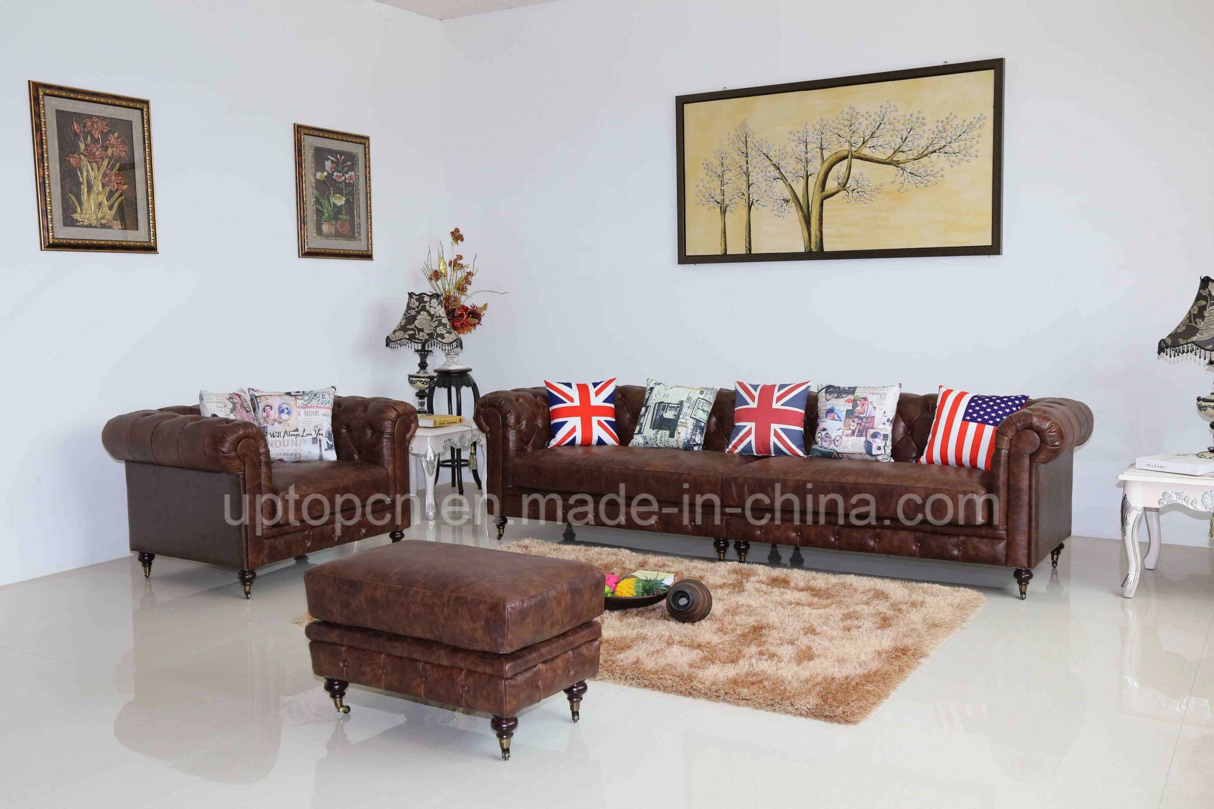 Hotel Lobby Leather Restaurant Furniture for Living Room (SP-KS377)