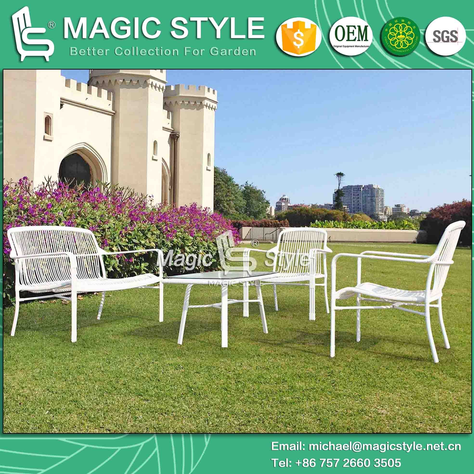Leisure Sofa Set Outdoor Furniture Wicker Furniture New Design Set Open Weaving Furniture Stackable Chair Garden Furniture Patio Chair (MAGIC STYLE) Foshan
