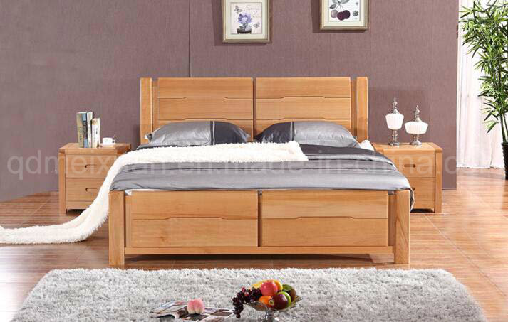 Solid Wooden Bed Modern Beds (M-X2717)