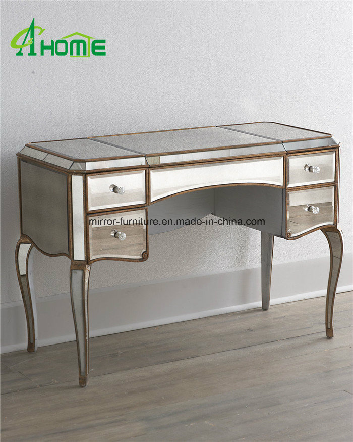 Factory Direct Antique Golden Colour Mirror Dresser Table