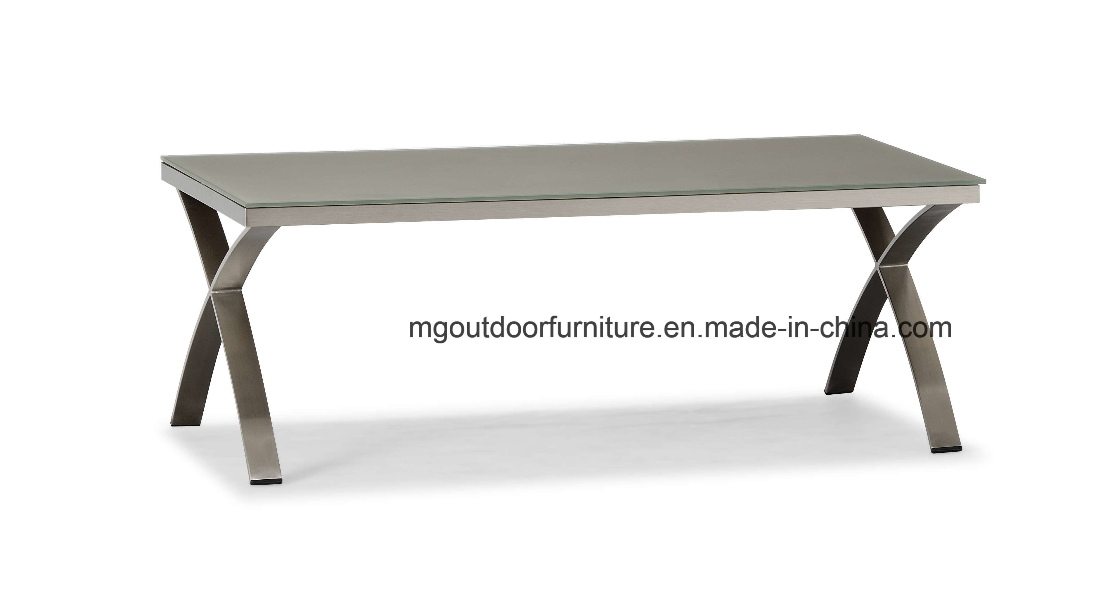 Metal Garden Coffee Table with Glass Top
