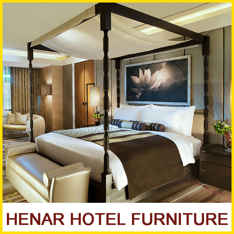 Palace Four Poster Bed Canopy / Jw Marriott Hotel Bedroom Furniture