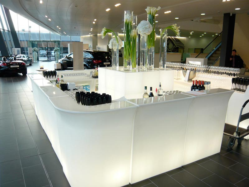 Bar Furniture Illuminated LED Corner Bar Counter