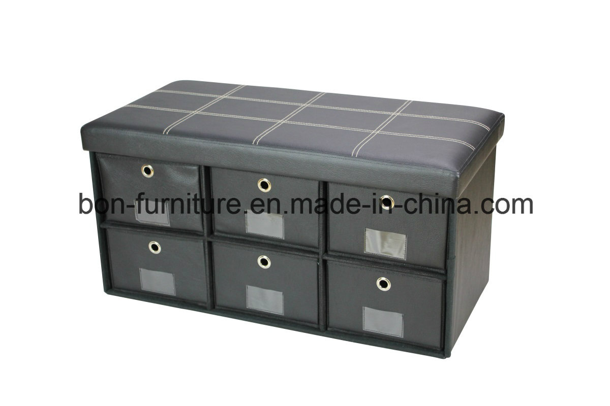 Square PVC Fabric Shoes Storage Stool