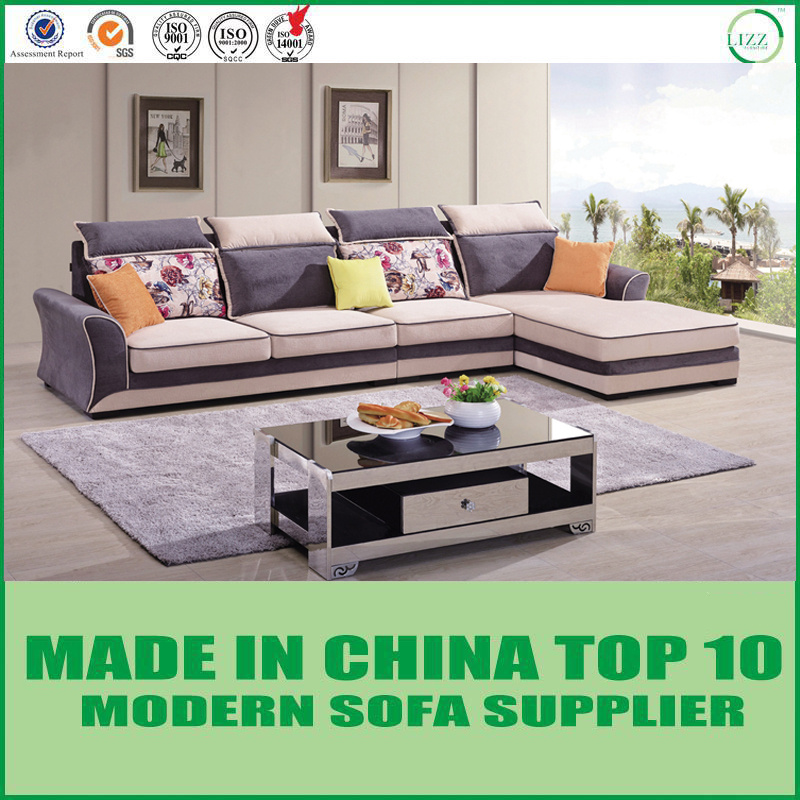 Living Room Velvet Fabric Sectional L-Shape Corner Sofa