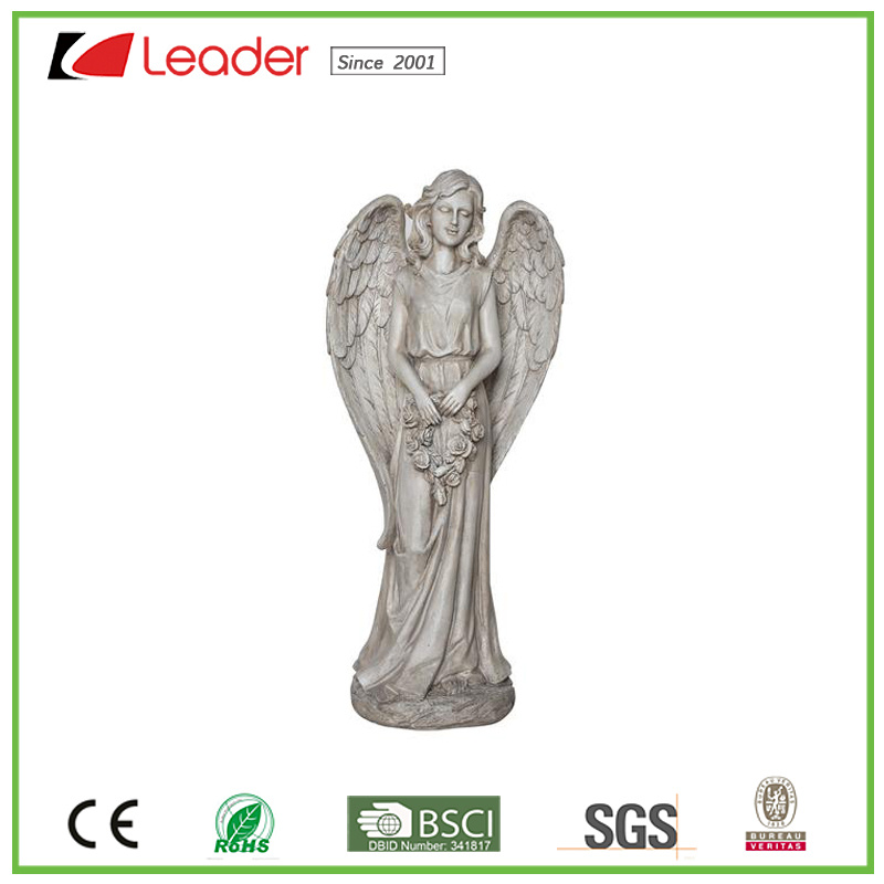 Popular Polyresin Standing Angel Garden Sculpture Statue for Yard and Garden Decoration