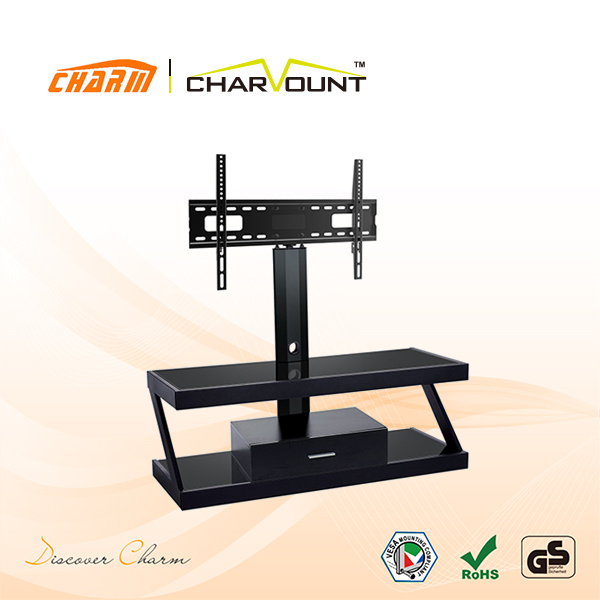 High Quality Tempered Glass & MDF Modern TV Stand Design (CT-FTVS-N104WB)