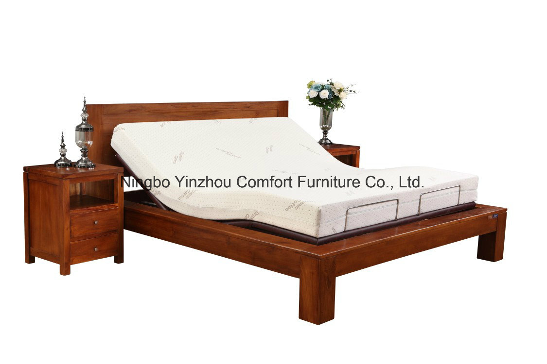 with Memory Foam Mattress Metal Frame Massage Adjustable Bed