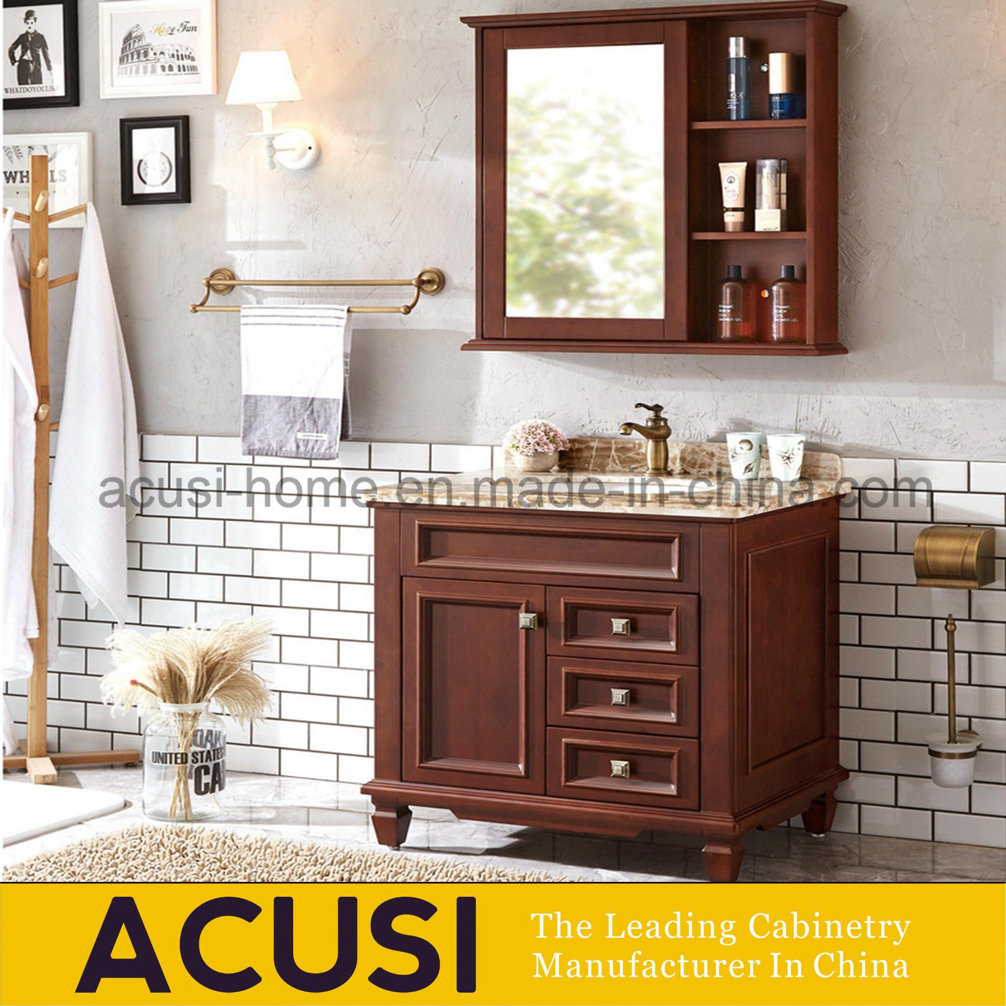 New Arrival American Oak Solid Wood Modern Bathroom Cabinets (ACS1-W83)