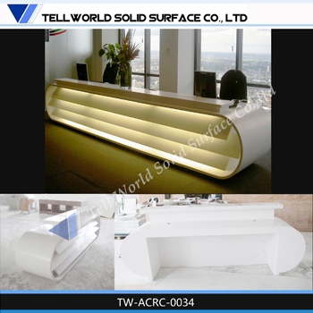 High Quality New Design Modern Acrylic LED Office Reception Desk