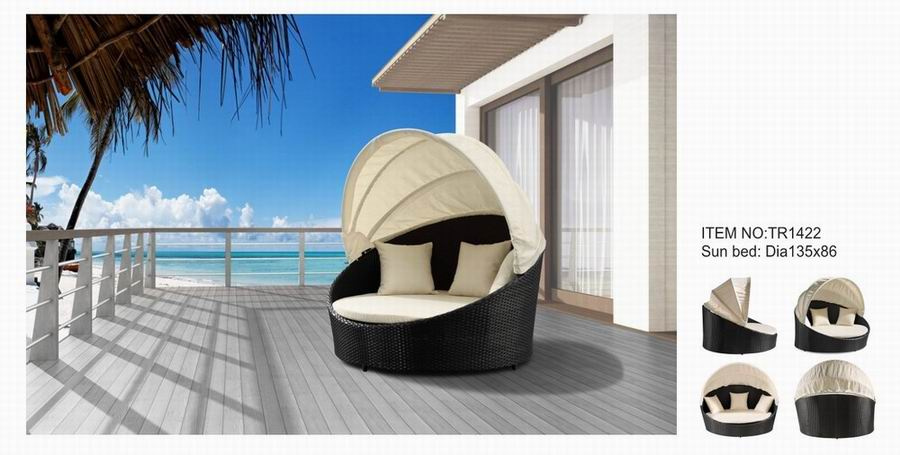 Outdoor Furniture Sun Bed Patio Lounge with Umbrella