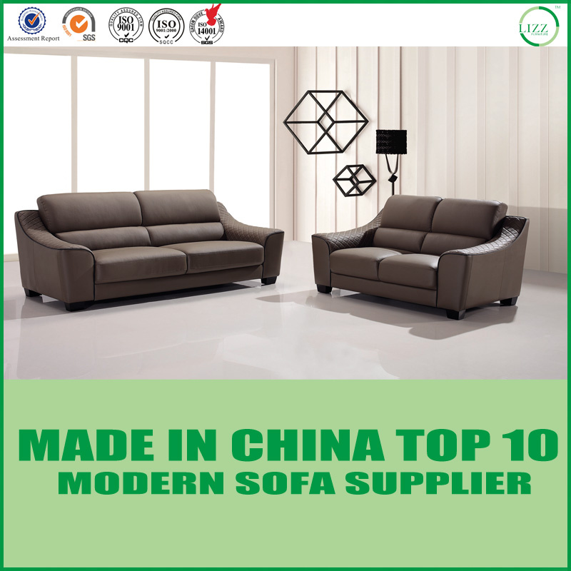Stylish Modern Wood Frame Living Room Office Leather Sofa