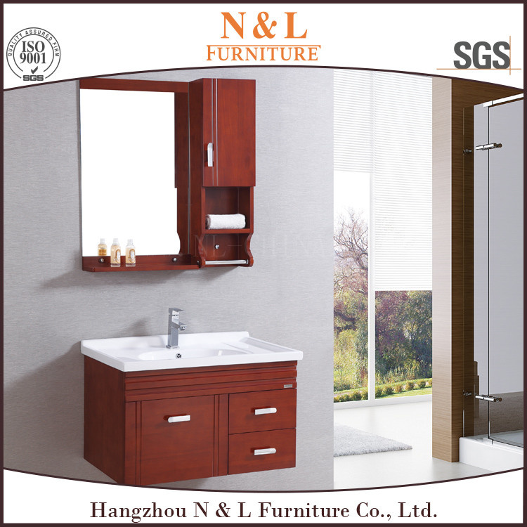 Solid Wood Oak Bathroom Vanity with Mirror Cabinet