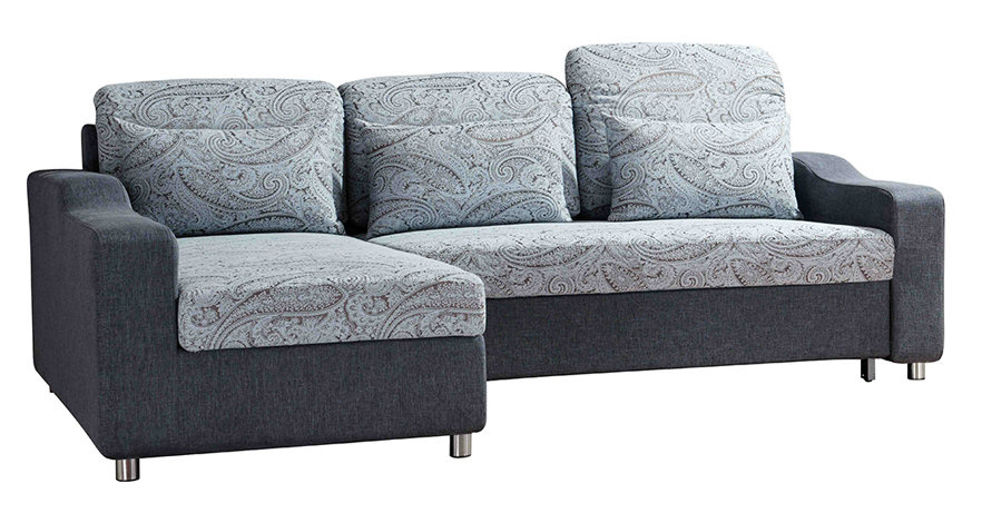 Fabric Corner Sofa Bed with a Big Storage