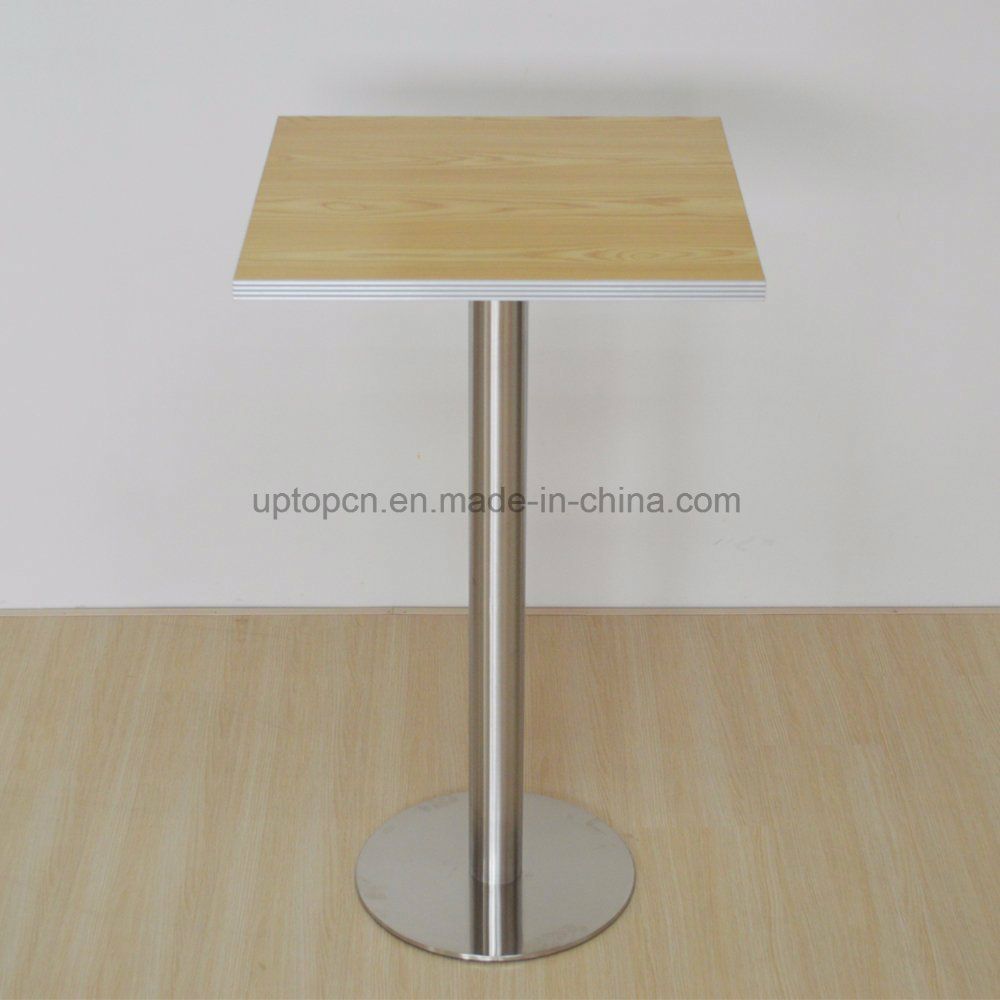 Commercial Wooden Top Restaurant Bar Table with High Metal Leg (SP-BT716)