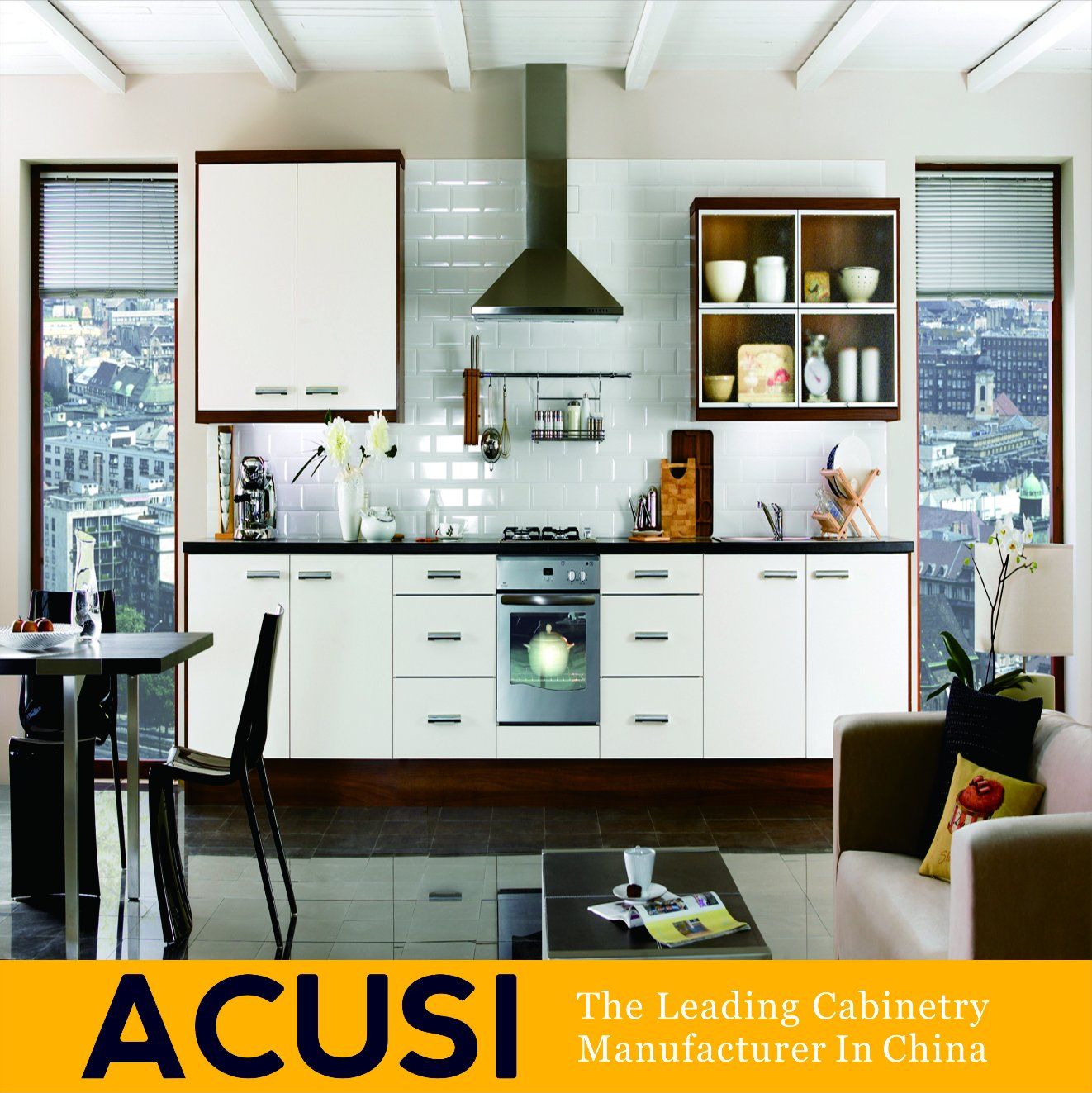Wholesale Modern Linear Style Lacquer Kitchen Cabinets Kitchen Furniture Home Furniture (ACS2-L73)