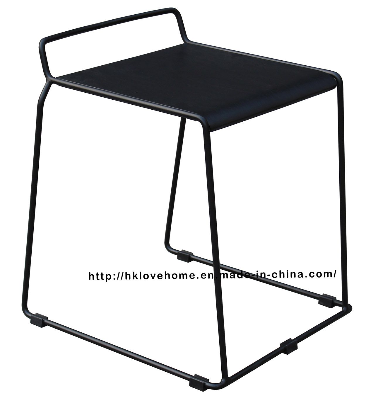 Modern Replica Steel Furniture Wooden Dining Black Bar Stools