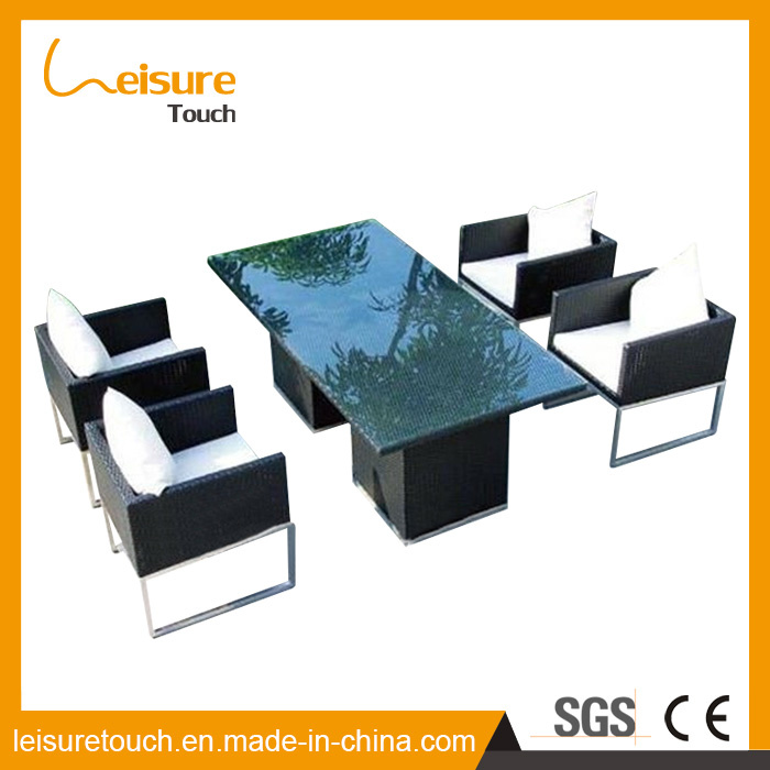 Outdoor Garden Patio Furniture Dining Balcony Rattan Aluminum Chair and Table Set