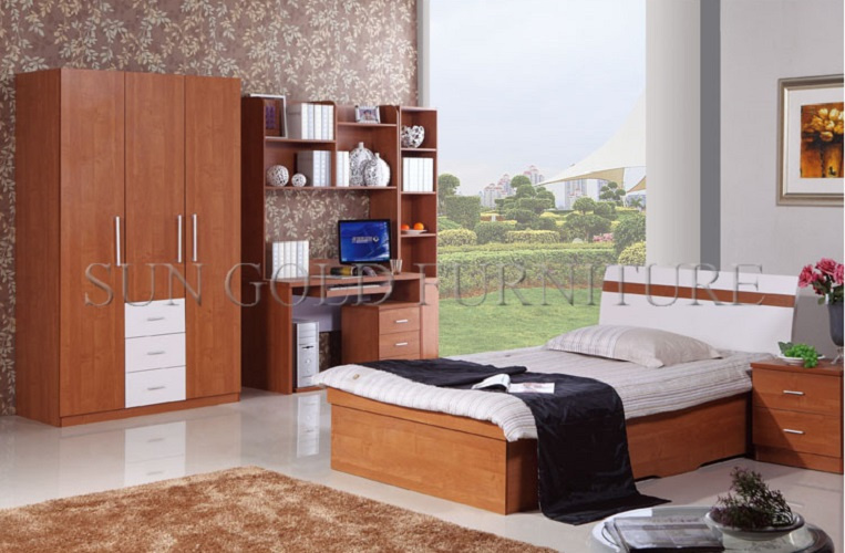 Modern Pictures of Hotel Bed Room Wooden Beds Set (SZ-BT002)