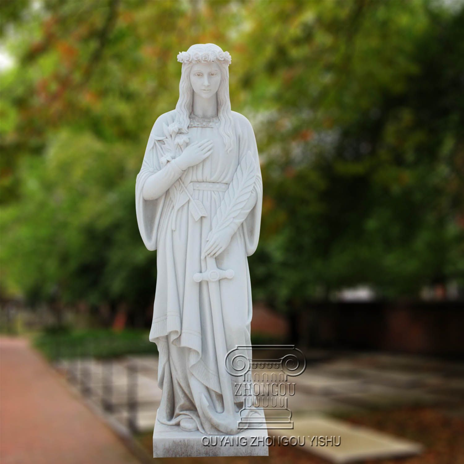 a Woman Marble Sculpture & Statue (T-6411)