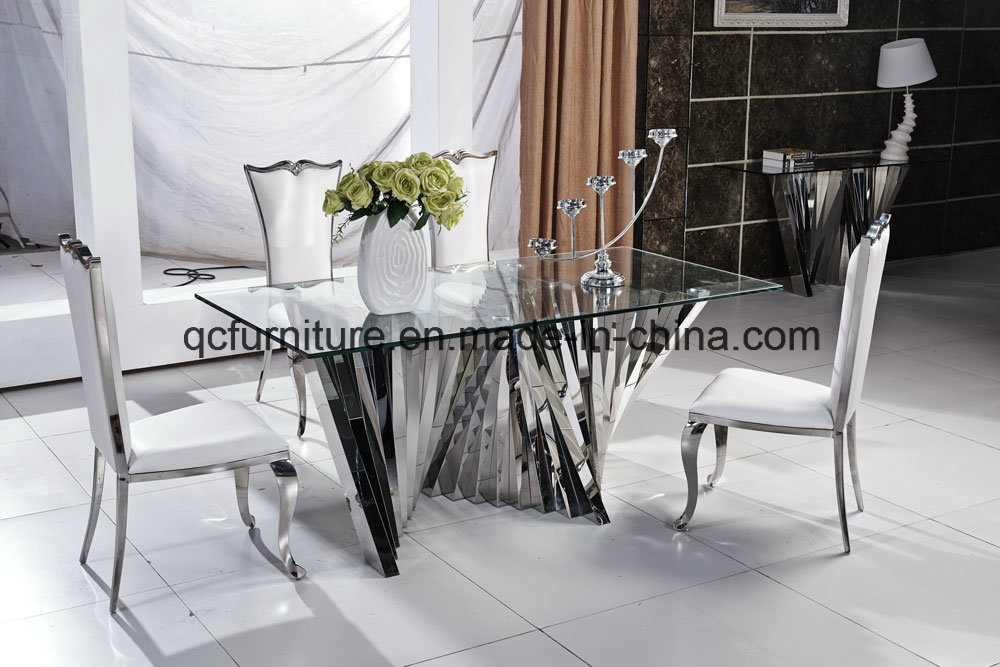 Modern Appearance Tempered Glass Top Dining Table 957#