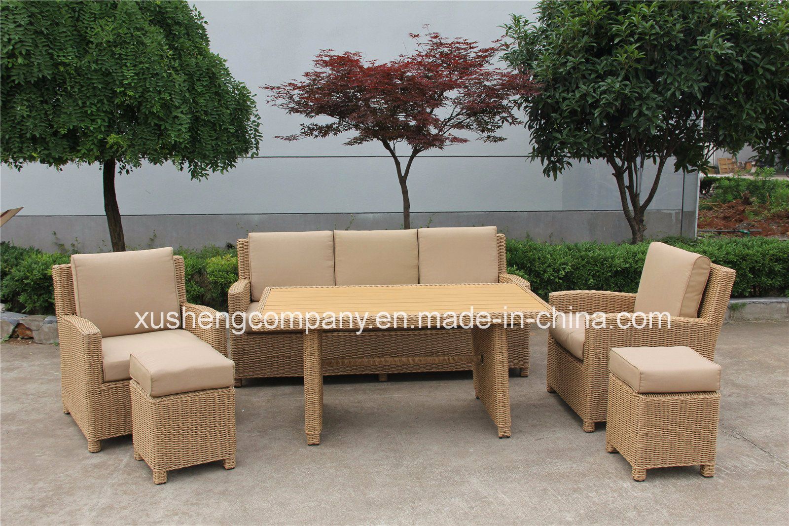 Outdoor New Twist Vine Aluninum Rattan Sofa Set