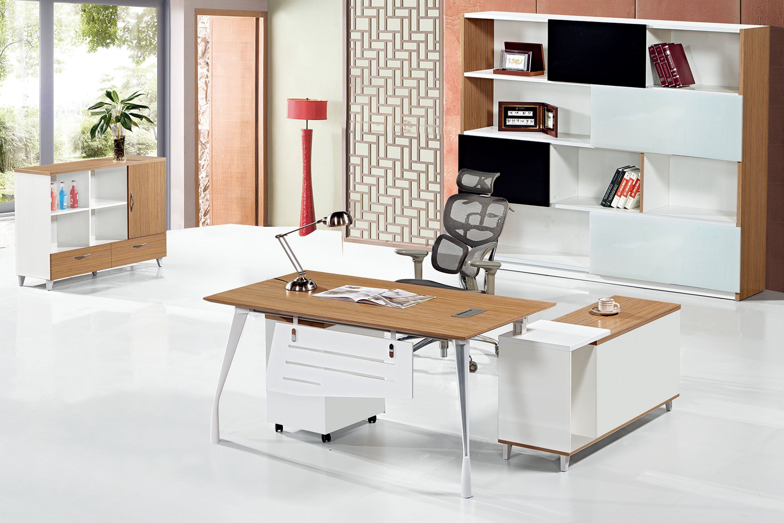 Modern Simple Melamine Manager Table Veneer Computer Office Table