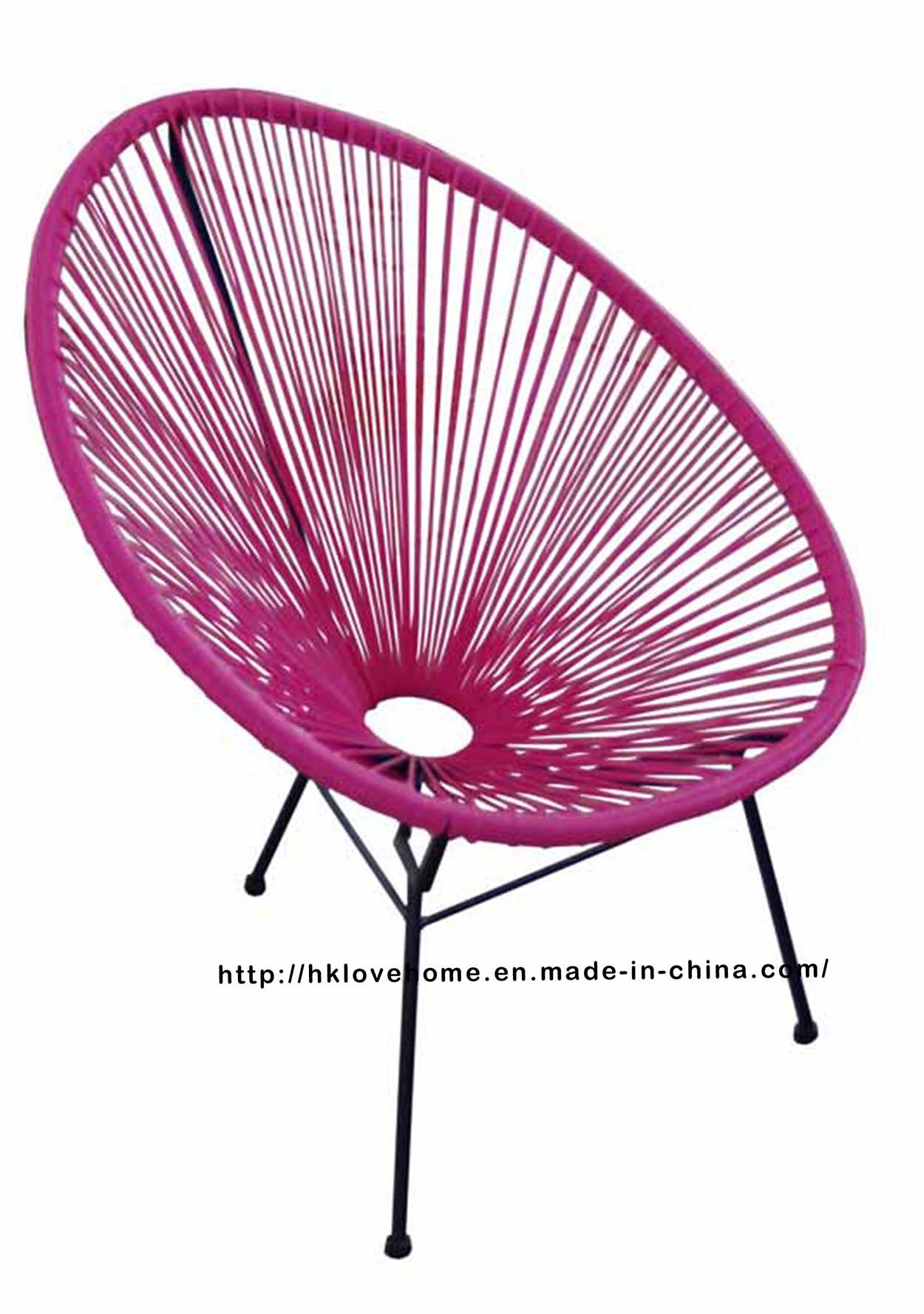 Metal Rattan Outdoor Indoor Leisure Acapulco Pink Garden Chair