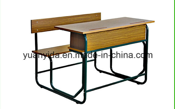 Wooden Double School Desk and Chair