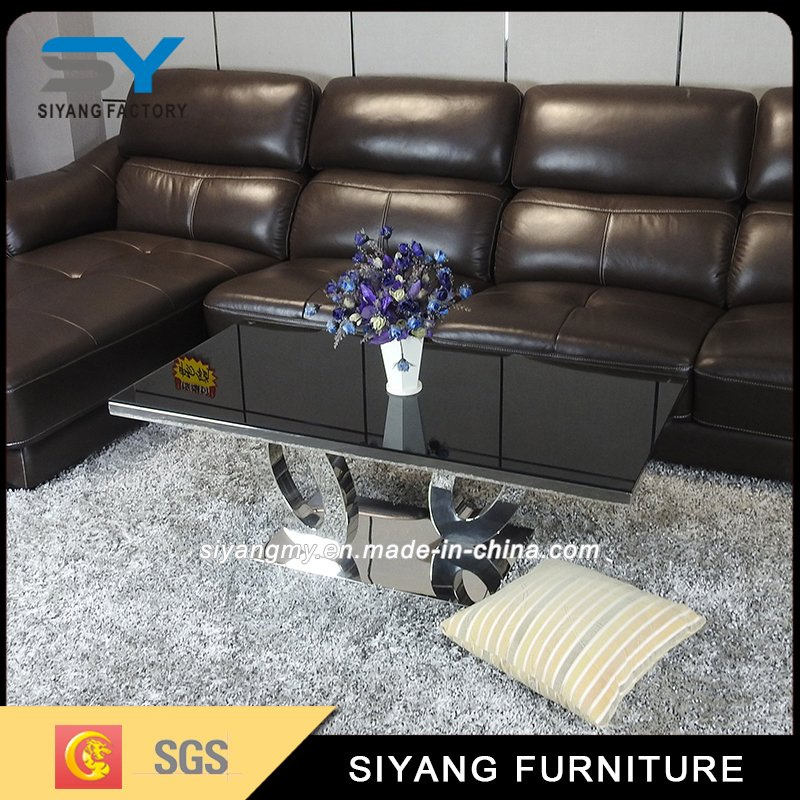 French Style Furniture Black Glass Console Table