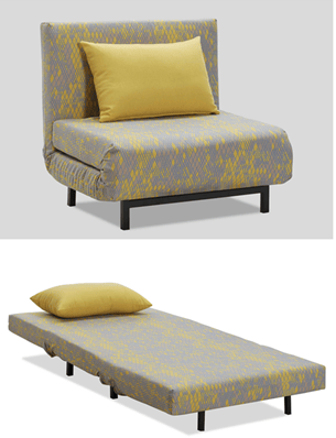 All Metal Frame Single Sofa Bed for Hotel Project