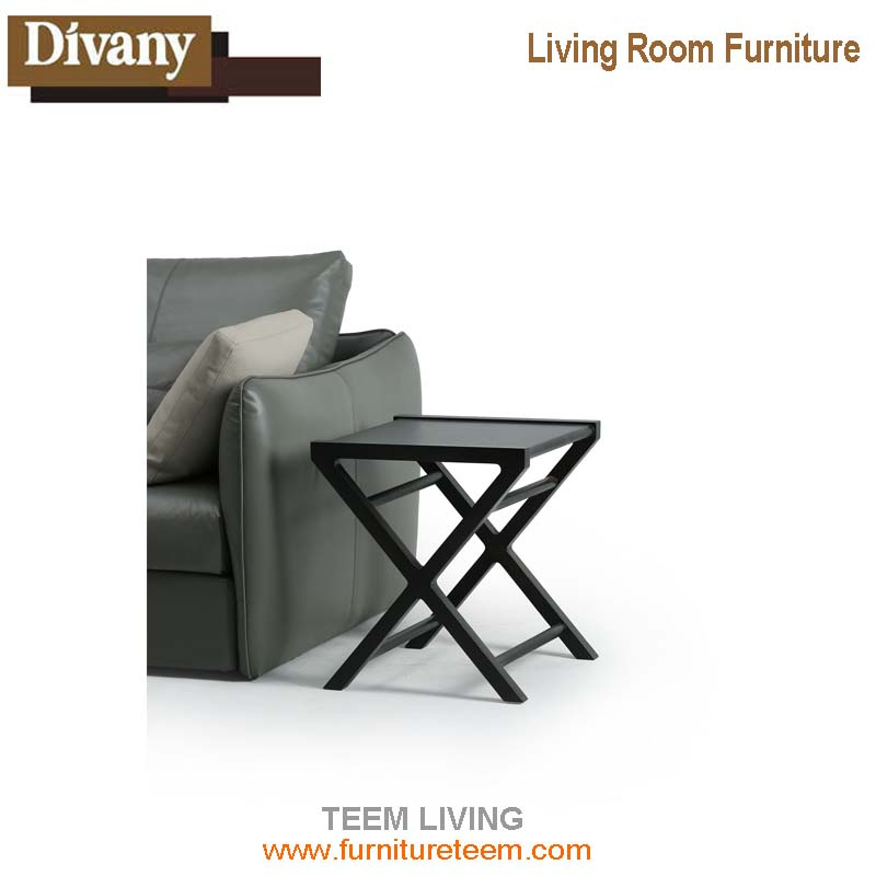 Solid Wood Vintage Sofa Table, Sofa Table with Metal Leg, European Style Sofa Side Table