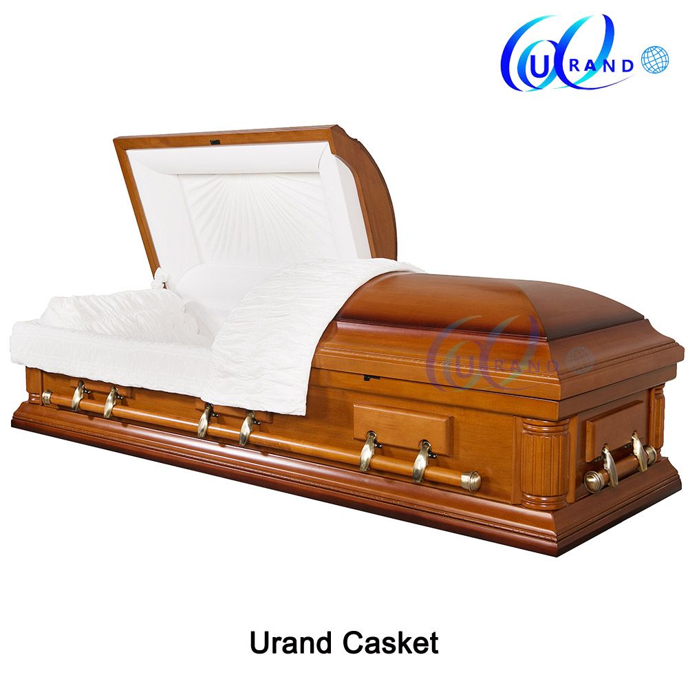 Wholesale Adult Wooden Western Competitive Velvet Casket and Coffin
