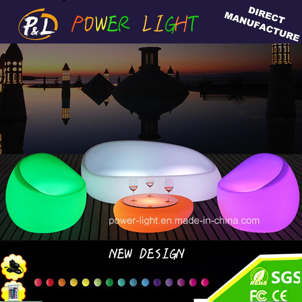 2017 New Design Plastic Sofa with LED Glow Illuminated LED Sofa