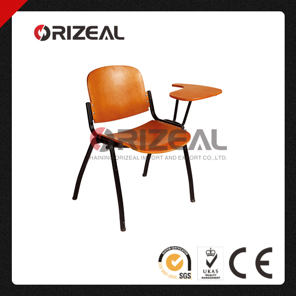 Wooden School Chair with Writing Pad Tablet Stackable Tablet Chair