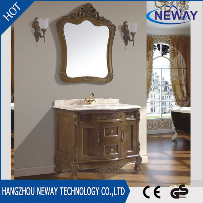 High Quality Solid Wooden Antique Furniture Bathroom Cabinet