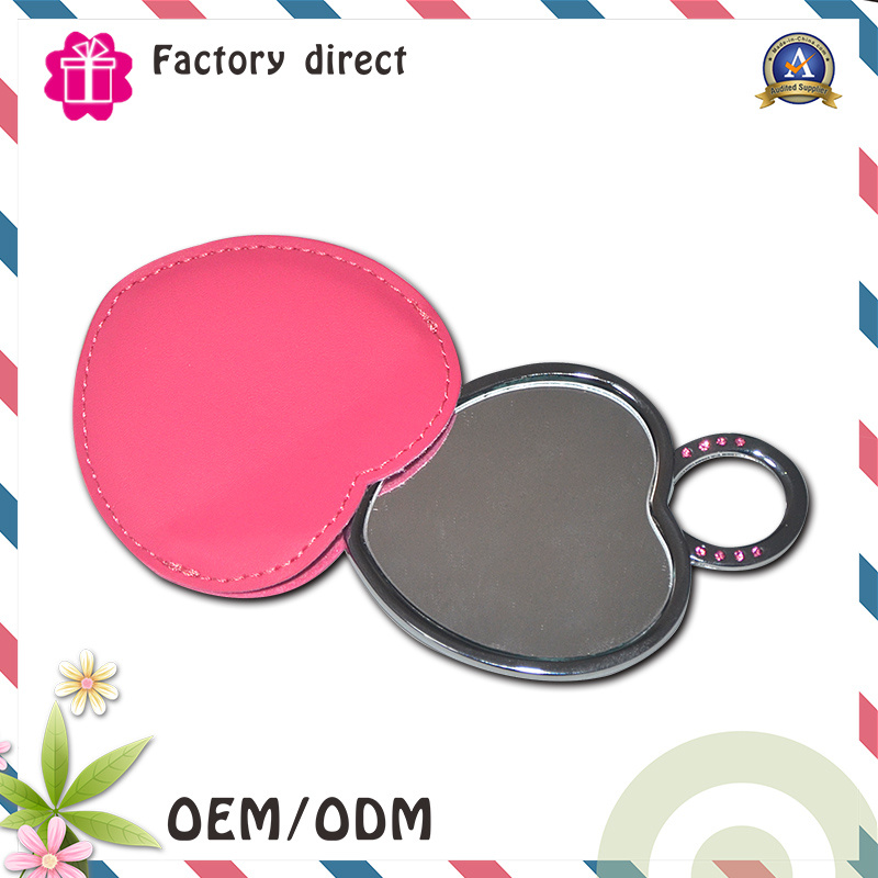 2016 New Style Durable Portable Leather Fold Cosmetic Makeup Pocket Mirror
