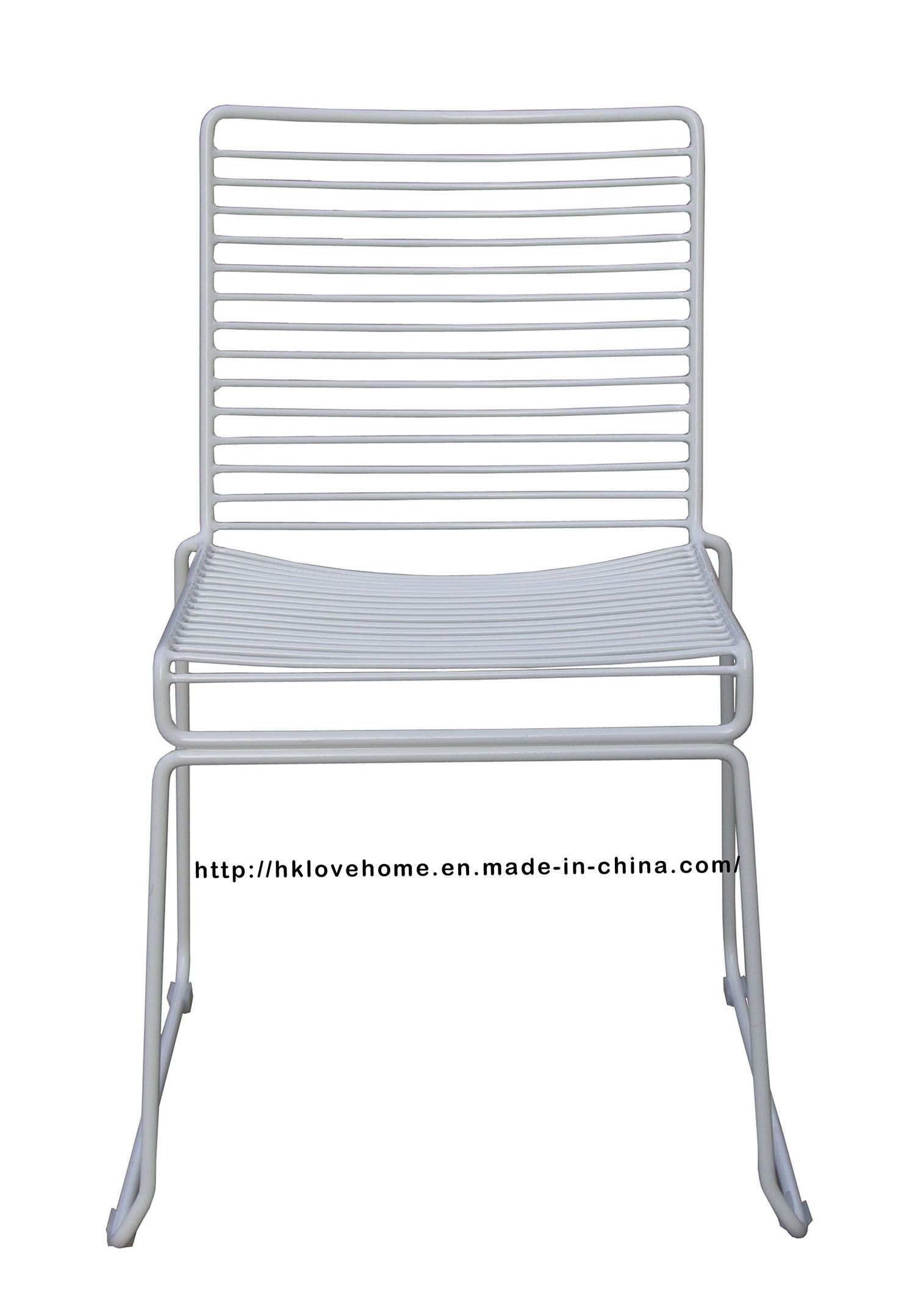 Modern Metal Dining Stackable Side Steel Wire Chair