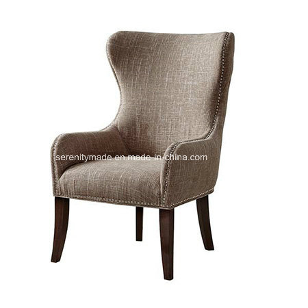 Host Wingback Fabric Nailhead Trim Chair in Beige or Blue
