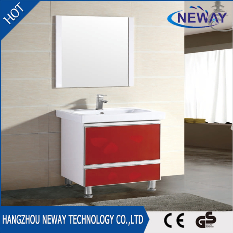 Complete Ceramic Sink PVC Simple Bathroom Sets Cabinets