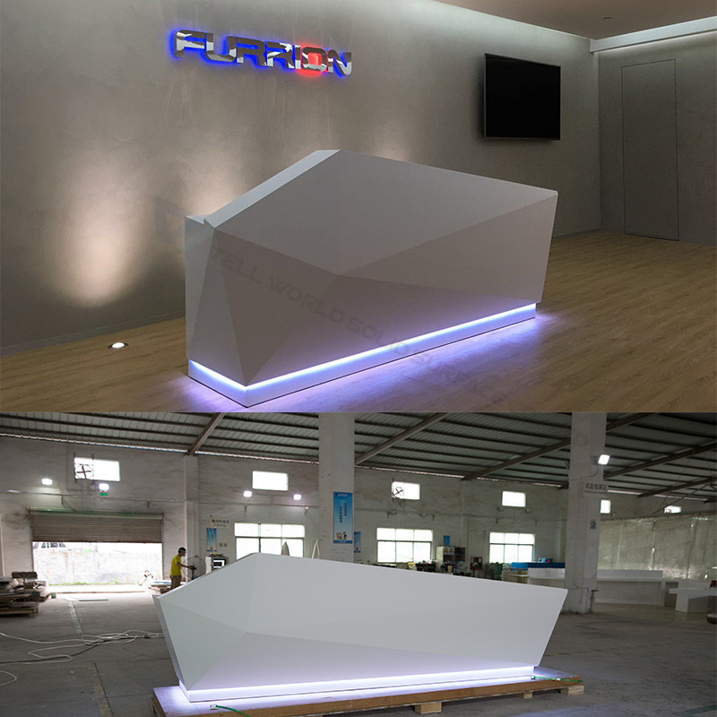 Artificial Stone Beauty Salon Furniture Reception Desk for Sale