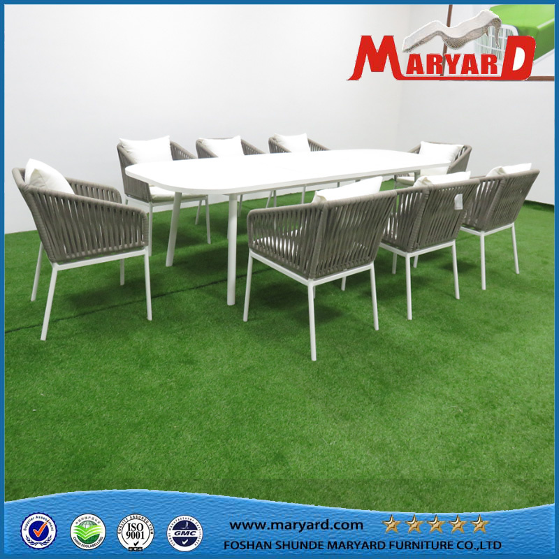 Rope Weaving Aluminum Dining Set Garden Furniture